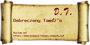 Debreczeny Tamás névjegykártya