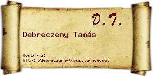 Debreczeny Tamás névjegykártya